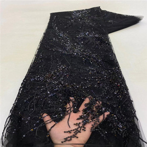 Nhà Máy Giá Ngọc Trai Ống Sequin Vải Thêu Ren Váy Cưới Vải Ren Lưới Vải Cho Phụ Nữ Ăn Mặc - Product Image 4