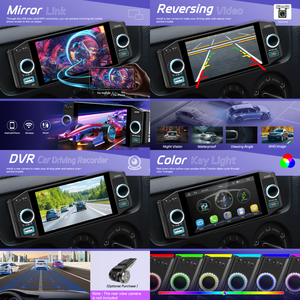 Radio para Auto Podofo 1 Din, Reproductor MP5 de 5 Pulgadas con Carplay Inalámbrico y Android Auto, Pantalla IPS MP5, BT/USB/Tipo-C, Garantía - Product Image 3