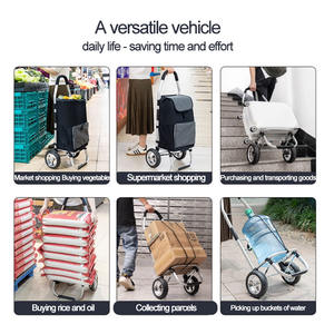 जीएलई बड़े लोड क्षमता की खरीदारी ट्रॉली के साथ थर्मल इन्सुलेशन बैग हल्के शॉपिंग ट्रॉली के साथ शॉपिंग बैग - Product Image 4