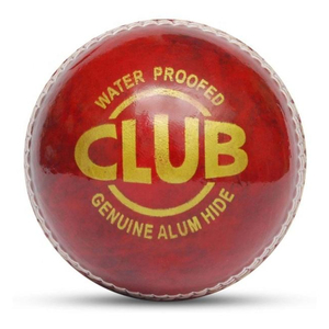 Achetez une balle de cricket en cuir Club, imperméable, en cuir véritable tanné à l'alun, cousue à la main, pour les matchs, les entraînements et les tournois - Product Image 1