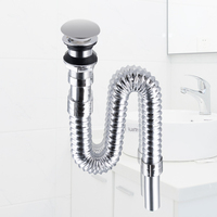 JOYHOO Siphon en S monobloc rétractable pour lavabo, évacuation d'eau pour lavabo de salle de bain, en plastique ABS, moderne
