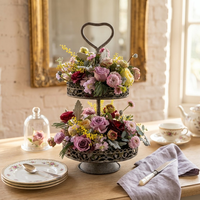 Support à gâteau en métal à trois ou deux étages, taille personnalisée, blanc, écologique, robuste, pour mariage, thé de l'après-midi