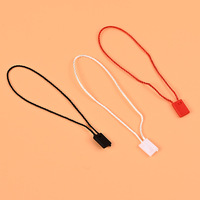 Cordon d'étiquetage en plastique écologique personnalisé en usine avec étiquette noire cirée épaisse pour vêtements, sacs, chaussures et articles à fermeture