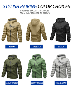 Veste softshell imperméable et respirante pour <span class=keywords><strong>homme</strong></span>, légère, col montant, fermeture éclair sur le devant, réfléchissante - Product Image 4