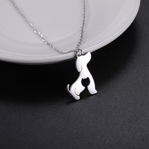 Nuove Collane di Alta Qualità in Acciaio Inossidabile, Design di Nicchia Creativo, Ciondolo a Forma di Gatto o <span class=keywords><strong>Cane</strong></span>, Vendita all'Ingrosso - Product Image 2