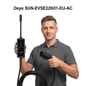 Cargador inteligente para vehículos eléctricos Deye SUN-EVSE22K01-EU-AC con pantalla y cable para la carga de vehículos eléctricos - Product Image 1