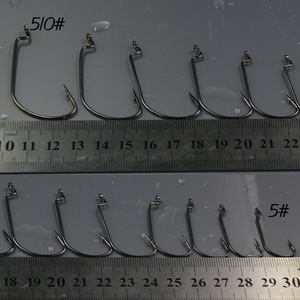 Wide Body Curved Shank Crank <b>Hook</b> No 4 <b>Black</b> Nickel Saltwater Fishing <b>Hook</b> For Ocean Use - Product Image 3