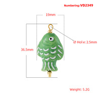 Breloques en céramique HD879 en forme de poisson, pendentifs colorés de poissons tropicaux, jolies breloques d'animaux marins pour la création de bracelets, colliers et bijoux DIY