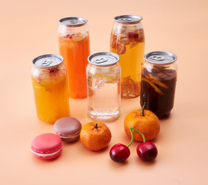 250ml300ml330ml355ml375ml500ml650ml700ml 202 Custom Transparent Soft Drink Plastic Soda Beverage Milk Boba Tea PET Plastic Can