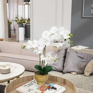 Venta al por mayor Oh Arts 70cm Flor de imitación Orquídea artificial Orquídea de seda blanca Planta Phalaenopsis Flores para la decoración del hogar - Product Image 6