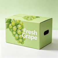 Boîte d'emballage pour raisins personnalisée avec trous d'aération, boîte en carton ondulé imperméable pour l'expédition de fruits
