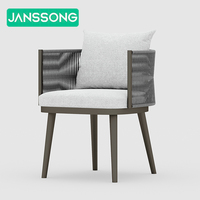 Ensemble de table de meubles de jardin Chaise de salle à manger en corde pour l'extérieur Ensemble de salle à manger pour patio en aluminium Ensemble de table et chaises de jardin pour hôtel