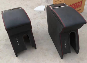 Nuovo Design USB e portabicchieri Design <span class=keywords><strong>legno</strong></span> Car PU centro <span class=keywords><strong>in</strong></span> pelle scatola di immagazzinaggio per Kia mattina DA-6158 - Product Image 4