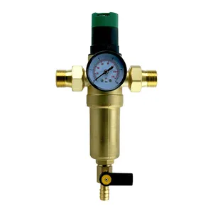 물 필터 1 4 Suppliers-사전 필터 압력 레귤레이터 및 게이지/수돗물 커넥터 1 "및 어댑터 3/4" 1/2 "홈 연결 침전물 필터