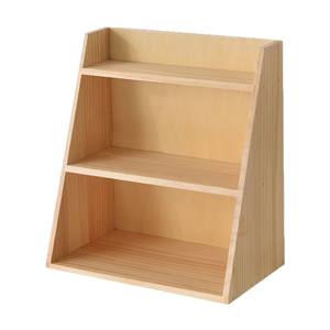 Boîte de rangement de bureau rétro en bois massif, tasse à eau multicouche et organisateur de cosmétiques avec support de rangement d'articles divers - Product Image 3