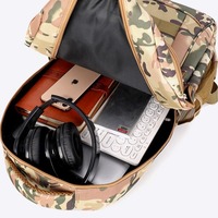 Ransel Taktis Kamuflase Kapasitas Besar Unisex Tahan Air Bahan Oxford Kain MOLLE Tas Laptop OEM Mochila Camuflada