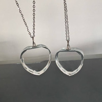 Collier en cristal vierge de 35 mm en forme de cœur, personnalisable par gravure laser, pour Xtool F2 UV - Vente en gros à prix réduit