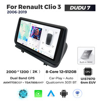 MEKEDE DUDU7 Reproductor Multimedia con Pantalla 2K para Renault Megane 3 2008-2014
