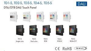 Panneau tactile maître DALI TD5-S 24VDC 4 scènes avec télécommande RF DT8 pour éclairage LED <span class=keywords><strong>RGB</strong></span>+CCT, certifié ROHS, garantie 5 ans - Product Image 4