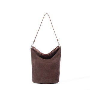 Sacs à bandoulière en daim de vachette mat pour femmes, sacs seau décontractés en cuir véritable pour femmes - Product Image 2