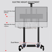 Chariot TV mobile électrique à hauteur réglable pour l'extérieur Chariot TV roulant Grand support TV à écran LCD LED pour l'école, le bureau et la maison
