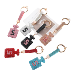 QYS Zinc Alloy Coin Holder Keychain Rhinestone Bottle Shape <b>Bag</b> Charm Metal <b>Key</b> <b>Ring</b> Women's Gift - Product Image 1