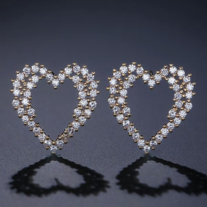 RAKOL EP2076 Hollow Heart Stud Shiny Zircon Party Pendientes Regalo Aniversario Pendientes para mujeres y niñas - Product Image 4