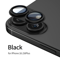 Protection d'Objectif de Caméra en Verre Trempé 9H et Aluminium Métal pour iPhone 16 Pro Max et iPhone 16