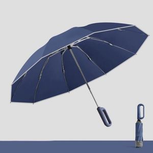 Buckle Reflective Safety Strip Sturdy Windproof Reverse Automatic Umbrella Portable Compact Folding Travel - Product Image 2