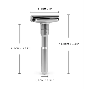 Мужская двойная регулируемая металлическая Безопасная бритва, лезвие из нержавеющей стали для гладкого точного бритья на лице и теле для парикмахеров - Product Image 2