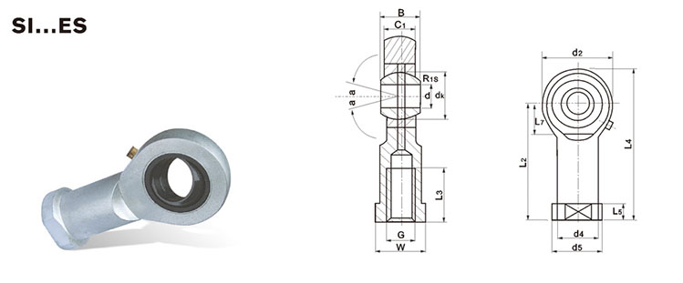 WRM China rod end bearing SI25E M24*2 female thread rod end bearing