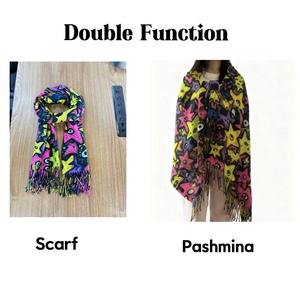 UV in Cashmere cảm thấy Khăn trùm đầu khăn choàng dân tộc khăn quấn khăn Pashmina khăn quàng cổ hoa động vật hai mặt dài khăn tua - Product Image 5