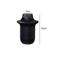 Vase en verre UFO YaFu YF3249 en gros, moderne, gaufré, transparent, décoratif, noir, style européen, pour table, OEM/ODM pour la décoration intérieure