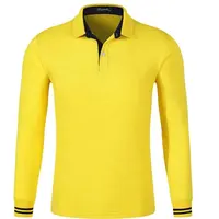 Großhandel Custom Herren Langarm Polo-Ausschnitt Jungen T-Shirt Hochwertige 220g Baumwolle Pique Langarm Polo-Shirt bestickte Herren