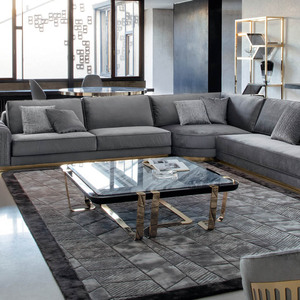 Mesa de Centro Cuadrada de Diseño Moderno Italiano de Lujo con Tapa de Mármol y Estructura de Acero Inoxidable para el Hogar GG-CT-01-CHARISMA RE - Product Image 3