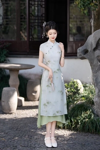Nouveau style chinois moderne amélioré Cheongsam traditionnel chinois minorité Design respirant ample longue robe pour femmes pour décontracté - Product Image 4