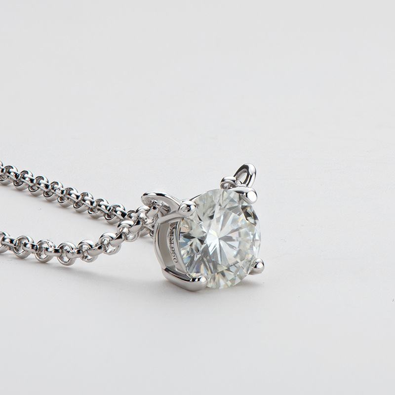 Simple Moissanite+GRA Certificate-White Gold