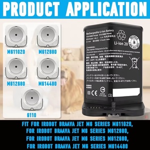Batterie Li-ion Jiazijia ABL-C 3INR 19/65 10.8V 1775mAh pour <span class=keywords><strong>robot</strong></span> aspirateur et serpillière iRobot <span class=keywords><strong>Braava</strong></span> Jet M6 6110 Ultimate - Product Image 5