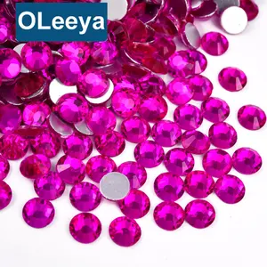 Oleeya Fabriek Groothandel 12 Zelfde Gesneden Lt.Rose Kleur Glas Niet Hot Fix Strass Steentjes Voor Telefoon Case Chain Diy