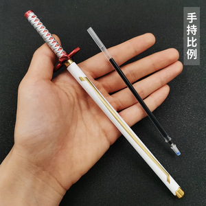 Cazadores de Demonios: Kimetsu, Agatsuma Zenitsu, Espada Mariposa Devorada por Gusanos, Modelo Metálico de la Espada Nichirin, Bolígrafo de Firma - Product Image 3