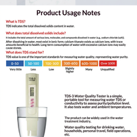 Stylo de mesure de la qualité de l'eau TDS-3 à trois boutons Ruixiangtong en stock, plage TDS 0-9990 ppm, détection de température, approvisionnement direct usine