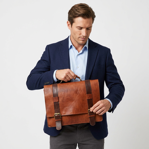 Bolso Mensajero de Cuero Bohemio Vintage Hecho a Mano con Logotipo Personalizado, Maletín para Portátil de Cuero Genuino de Grano Completo, Bolso de Hombro para Hombre - Product Image 4