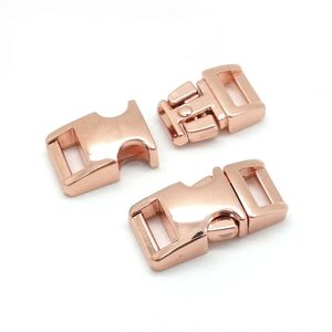 Fibbia a Sgancio Laterale in Metallo 3/8"(10mm) Argento, Oro Rosa per Braccialetti in Paracord, Collari per Cani e Gatti, Accessori per Zaini - Product Image 1
