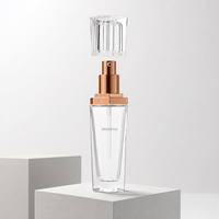 Flacon en verre givré plaqué or rose 15ml 30ml pour lotion, gravure personnalisée, vide, pour cosmétiques, spray, tonique facial, essence