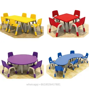Wholesale factory price preschool furniture plastic tables and chairs for kids children furniture sets