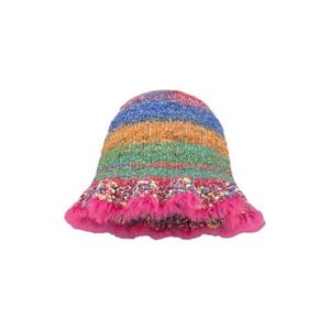 Sombrero de Ganchillo Hecho a Mano 2025, Sombrero de Invierno Colorido, Estilo Y2K, con Borde con Volantes, Sombrero de Carnaval Tejido - Product Image 1