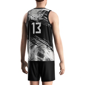 Sportswear Supplier Fast-dry Lightweight Volleyball Uniforms <b>Men</b> Summer <b>Vest</b> Black and <b>White</b> - Product Image 4