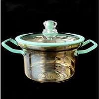 Marmite de cuisson en verre Borosilicate, 20x20cm, fait-main avec couvercle en verre trempé