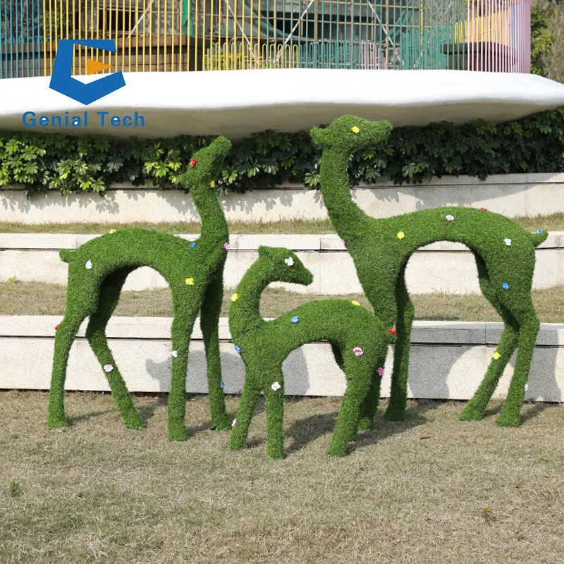 รูปปั้นสัตว์ JN-ZM238รูปปั้นหญ้าเทียมสำหรับตกแต่งสวนแนวตั้งกลางแจ้ง