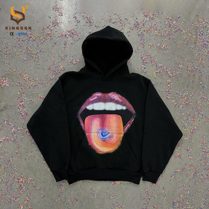 เสื้อฮู้ดดี้พิมพ์ลายพัฟฟ์ สตรีทแวร์ ผลิตตามสั่ง หนัก 500 กรัม ทรงครอป ผู้ชาย ไซส์ใหญ่ สไตล์เอสเซนเชียล รับผลิตเสื้อฮู้ดดี้ตามสั่ง - Product Image 1